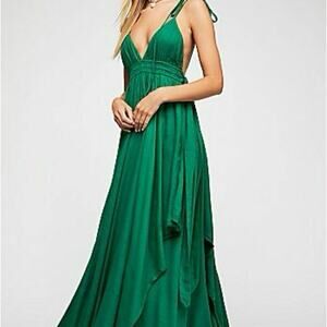 Free People Tropical Heat Maxi Dress Green XS